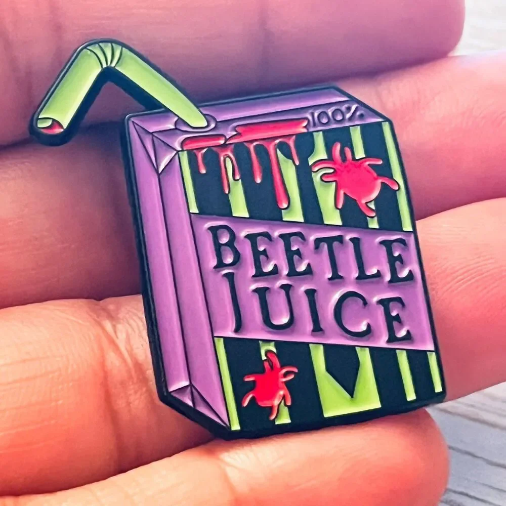 Beetlejuice Juice Box Collectible Enamel Pin